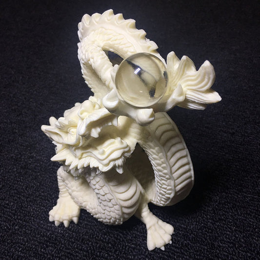 White Dragon Play Bead Statue