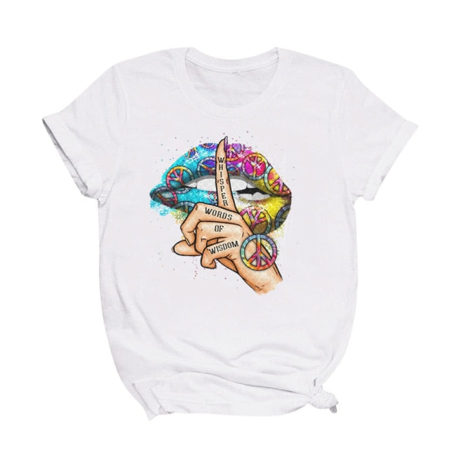 Lips Watercolor Graphic T Shirt