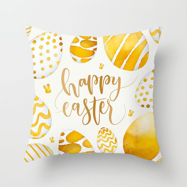 Happy Easter Polyester Pillow Cover 45*45cm