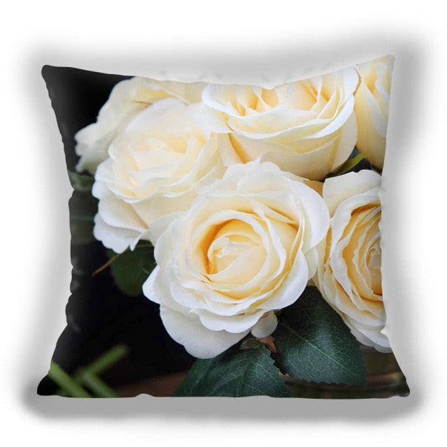 Rose Throw Pillow Covers
