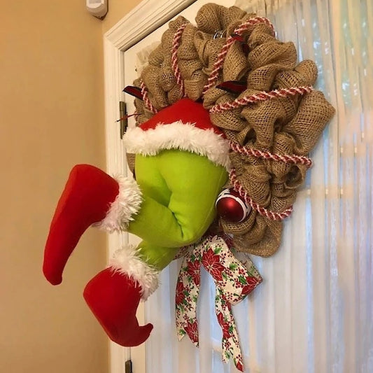 The Grinch Christmas Burlap Wreath