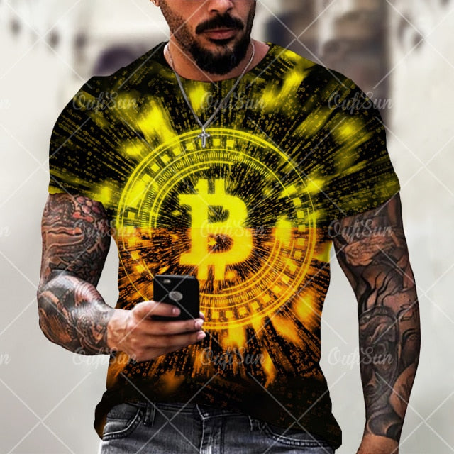 Bitcoin 3D Print Men Tshirt