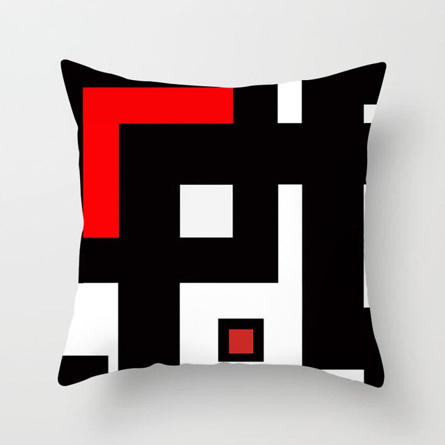 Red Geometric Throw Pillow
