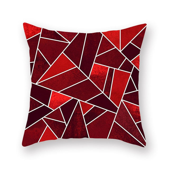 Red Geometric Throw Pillow