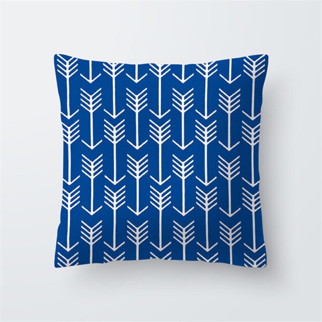 Decorative Marine Life/Blue Geometry Pillow Covers