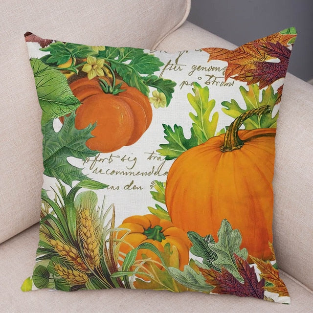 Colorful Watercolor Pumpkin Pillow Case 45*45cm