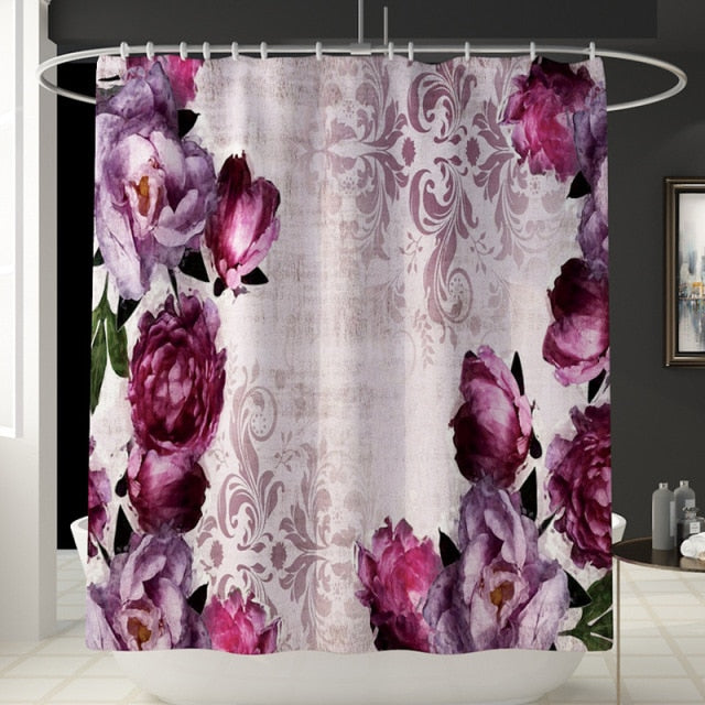 Floral Shower Curtain Set