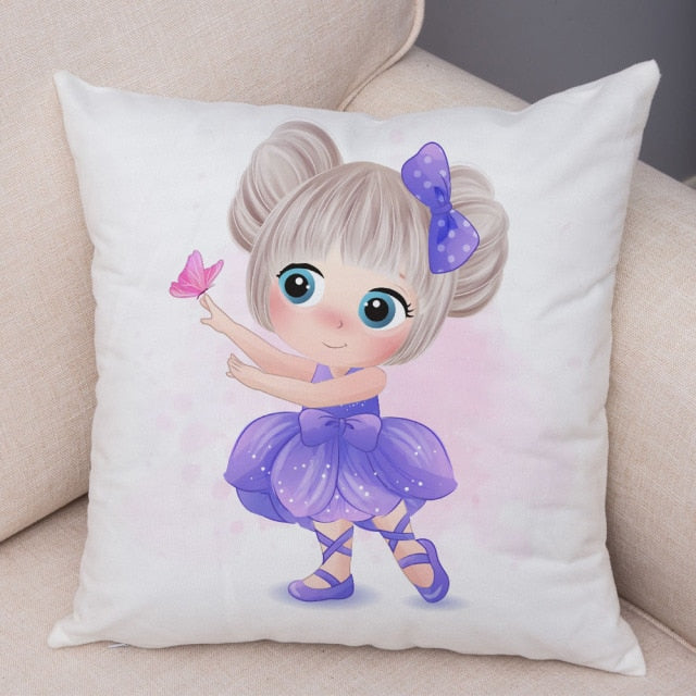 Kids Lovely Girl and Cat Pillowcase