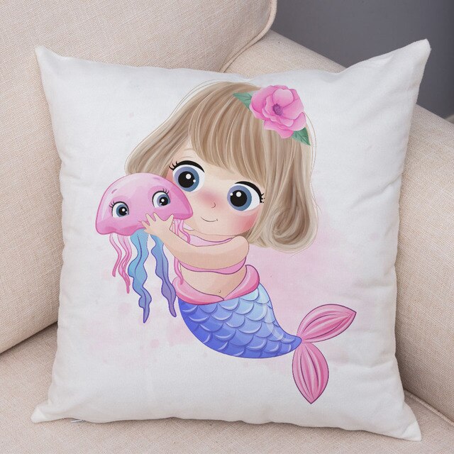 Kids Lovely Girl and Cat Pillowcase