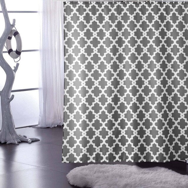 Geometric Polyester Fabric Shower Curtain