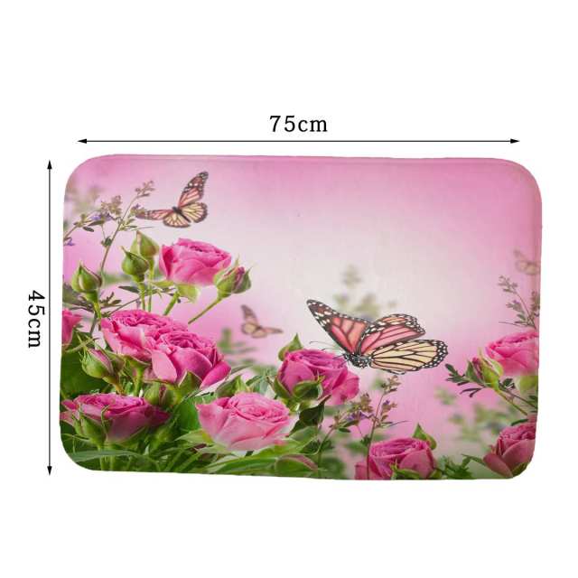 Pink Rose Butterfly Shower Curtain