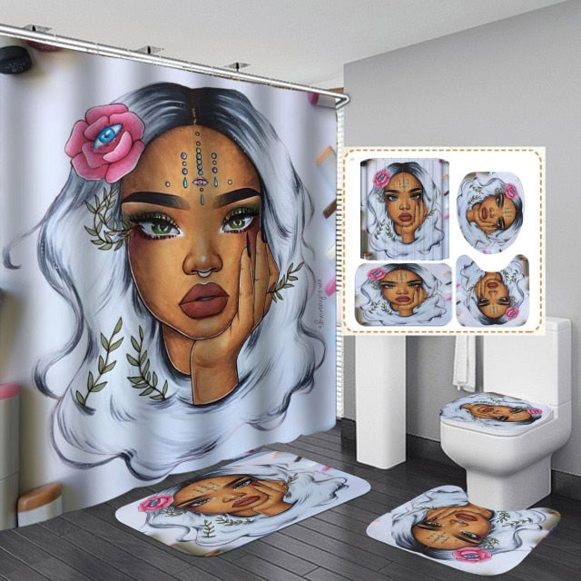 Sexy African Women Print Shower Curtain