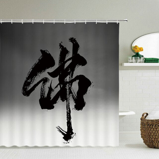 Chinese Buddha Shower Curtains