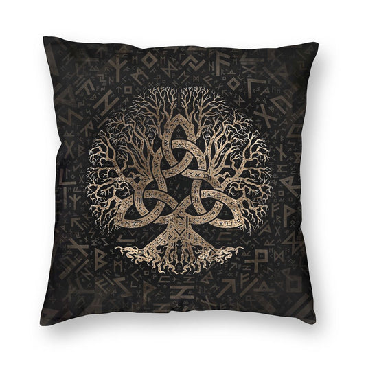 Tree Of Life With Triquetra Viking Pillowcover