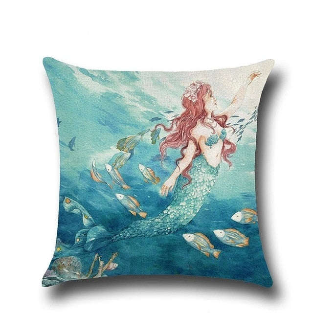 Sea Turtle/Mermaid Throw Pillow