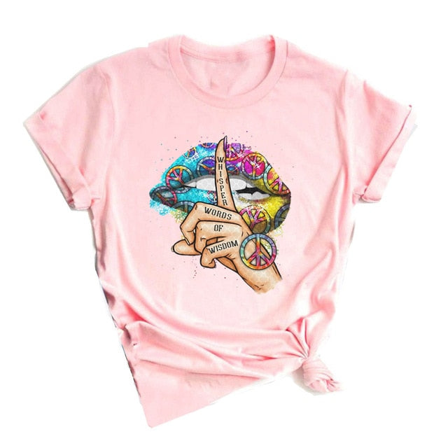 Lips Watercolor Graphic T Shirt