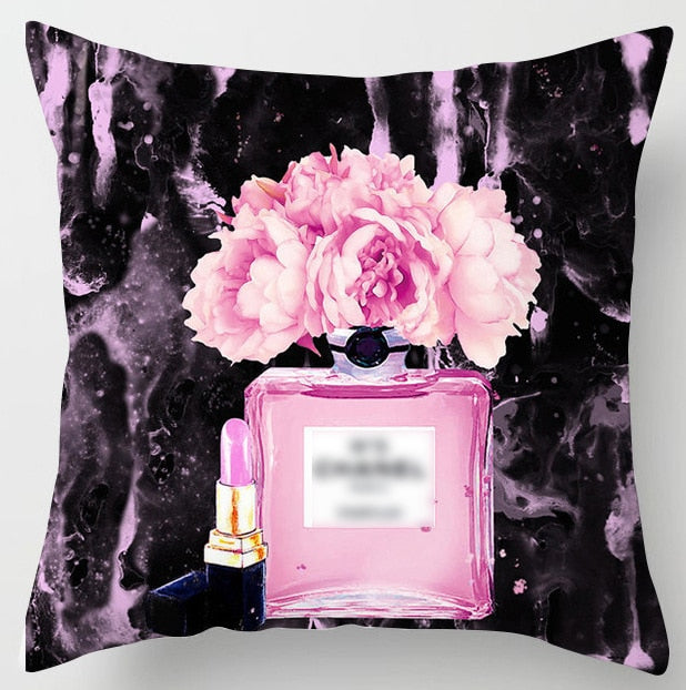 Brand Perfume Bottle Sofa Pillow Cover