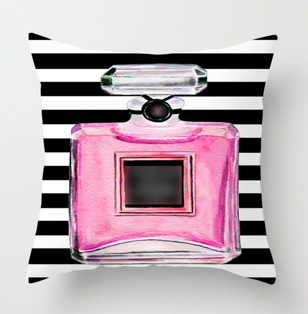 Brand Perfume Bottle Sofa Pillow Cover