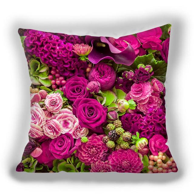 Super Soft Bright Red Flower Throw Pillow Case Cushion Cover