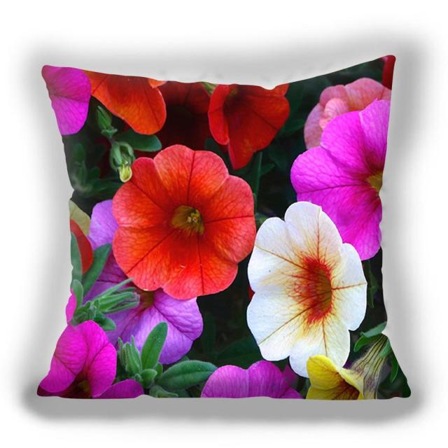 Super Soft Bright Red Flower Throw Pillow Case Cushion Cover