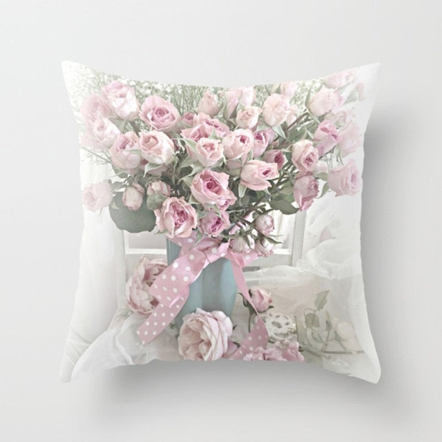 Velvet Floral Pillow Cover