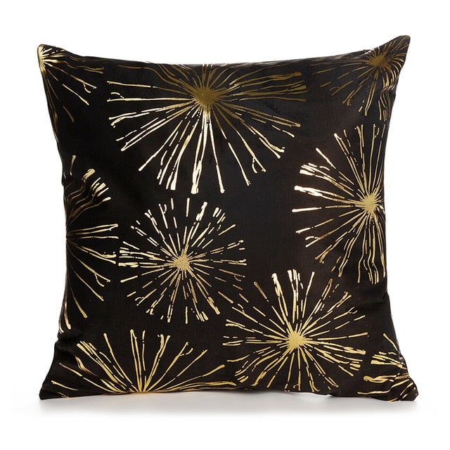 Black And White Golden Painted Pillowcases