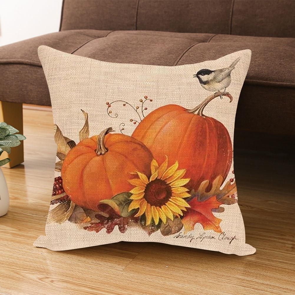 Pumpkin Sunflower Throw Pillowcase