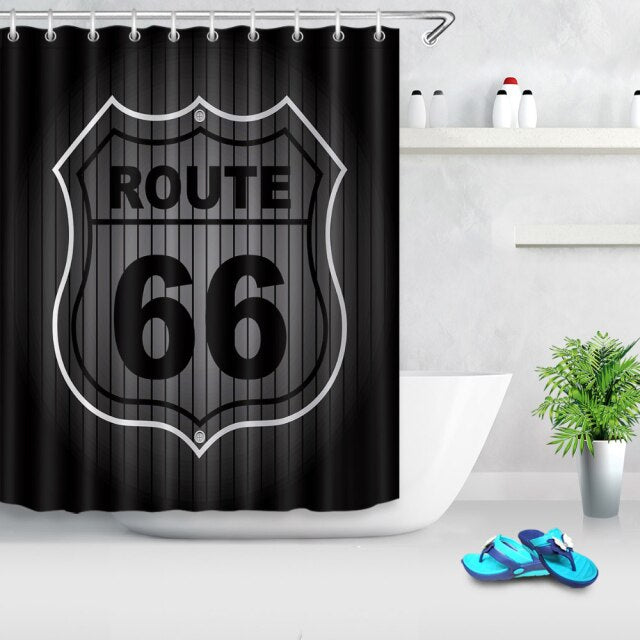 America Retro Route 66 Shower Curtains