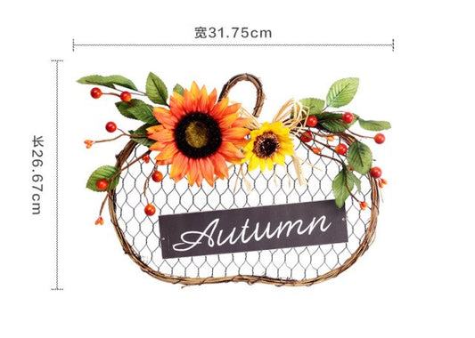 Led Autumn Sunflower Iron Net Wooden Decoration Board