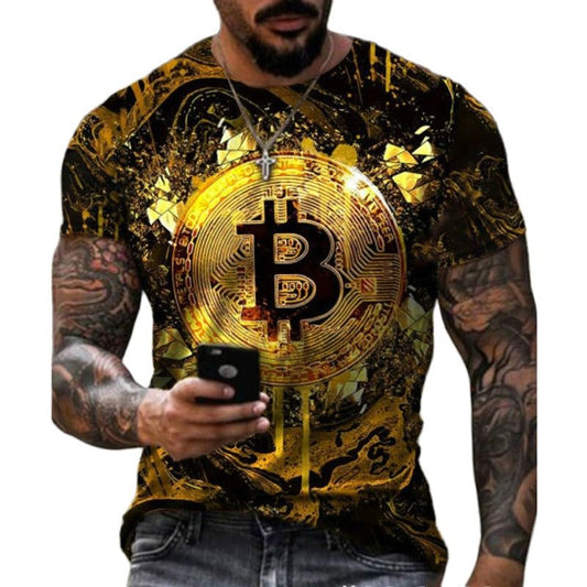Bitcoin 3D Print Men Tshirt