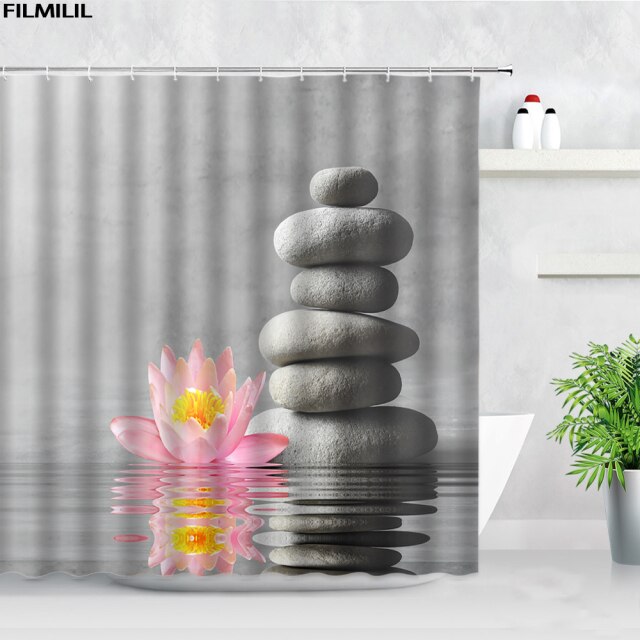 Zen, Buddha, Flower Shower Curtain