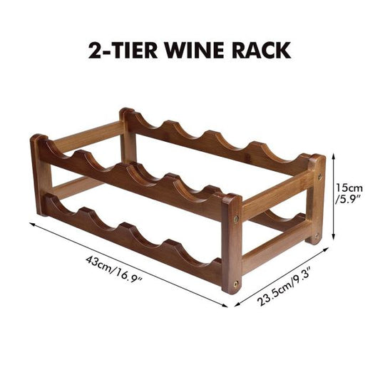 Wooden Wine Rack Holds 18 Bottles